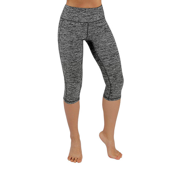Damen Sportliche Capri-Leggings mit Seitentaschen und hohem Bund EB