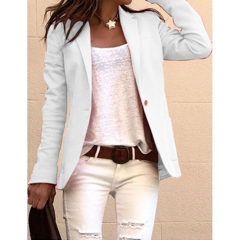 Damen taillierter Blazer mit elegantem Revers EB