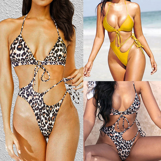 Damen Triangel-Bikini mit modischem Cut-Out und raffiniertem Bindesystem EB