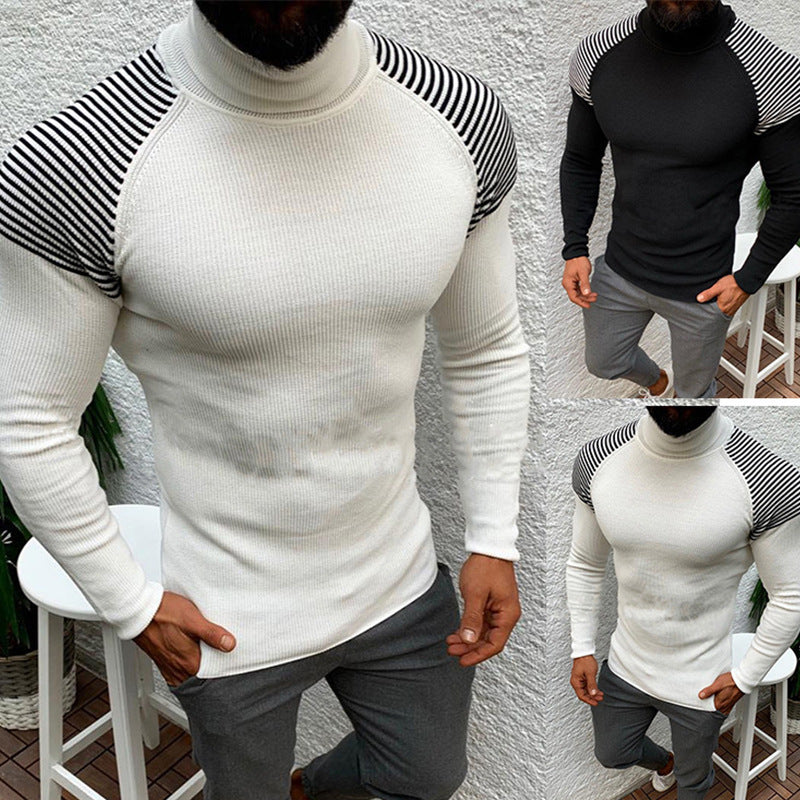 Herren Hochwertiger Funktionspullover mit modischem Stehkragen und strukturiertem Design EB