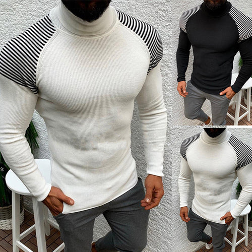 Herren Hochwertiger Funktionspullover mit modischem Stehkragen und strukturiertem Design EB