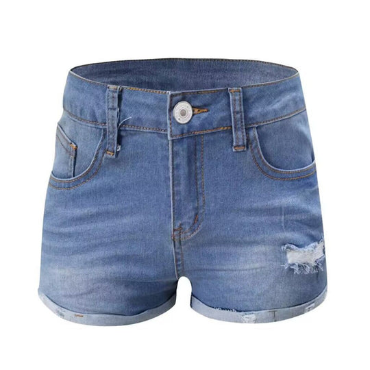 EB | Zerrissene Quasten-Denim-Shorts