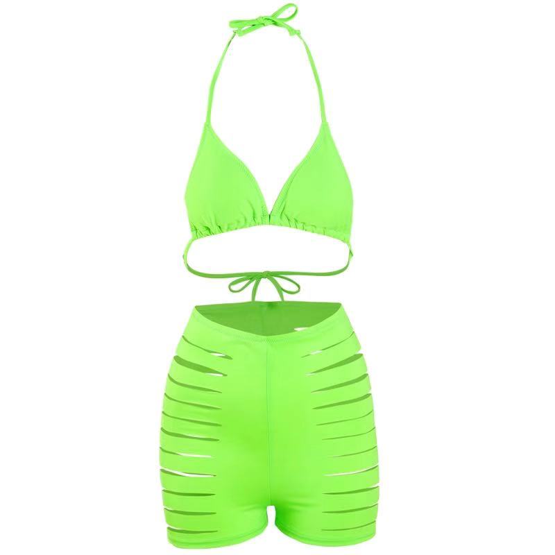 Damen Bikini-Set mit sexy Cut-Out und hoch geschnittenen Shorts EB