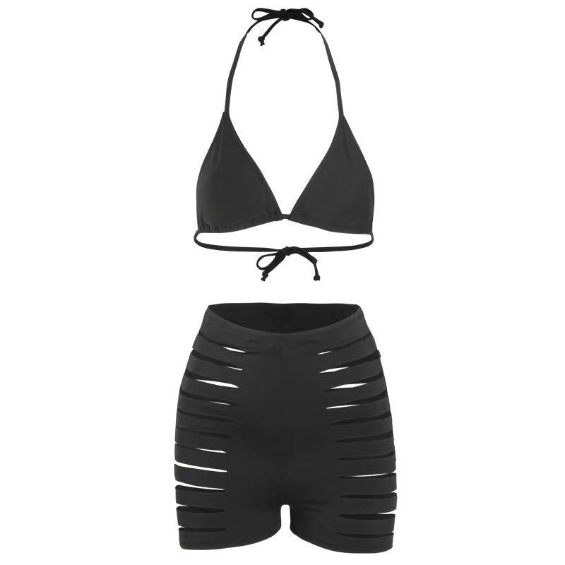 Damen Bikini-Set mit sexy Cut-Out und hoch geschnittenen Shorts EB