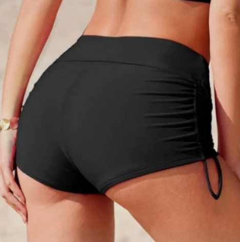 Damen Badehose mit seitlicher Raffung und verstellbarem Bund EB