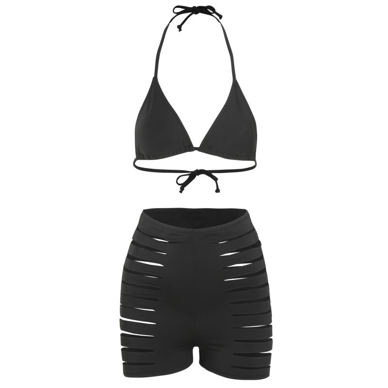 Damen Bikini-Set mit sexy Cut-Out und hoch geschnittenen Shorts EB