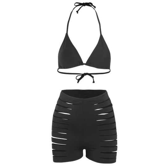Damen Bikini-Set mit sexy Cut-Out und hoch geschnittenen Shorts EB