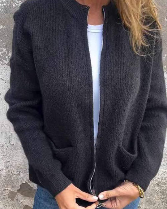 EB | Cardigan mit Reißverschluss und Taschen