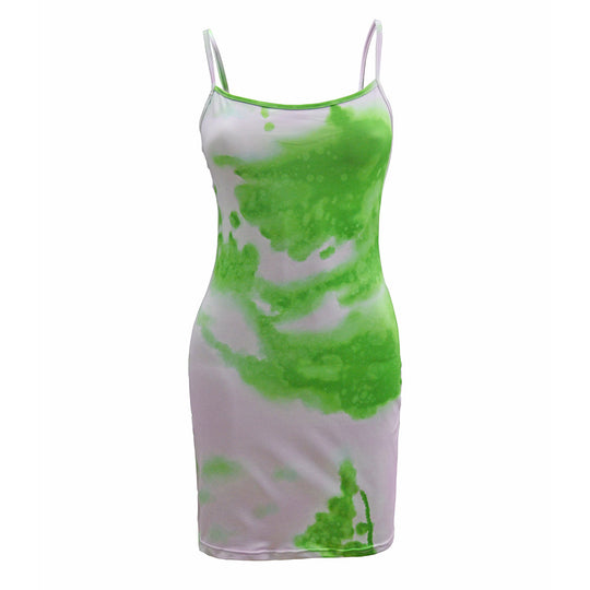 Damen figurbetontes Minikleid im lässigen Tie-Dye-Design EB