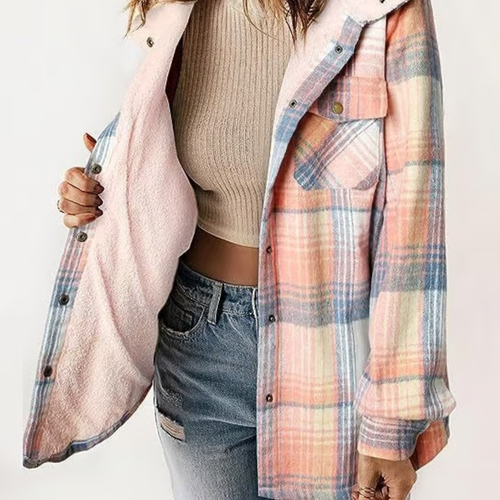 EB | Karierten Kapuzenjacke – Lässiger Herbst - Look