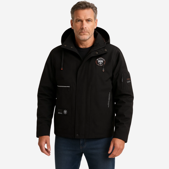 EB | Herren Outdoorjacke waterproof mit Kapuze & kariertem Futter