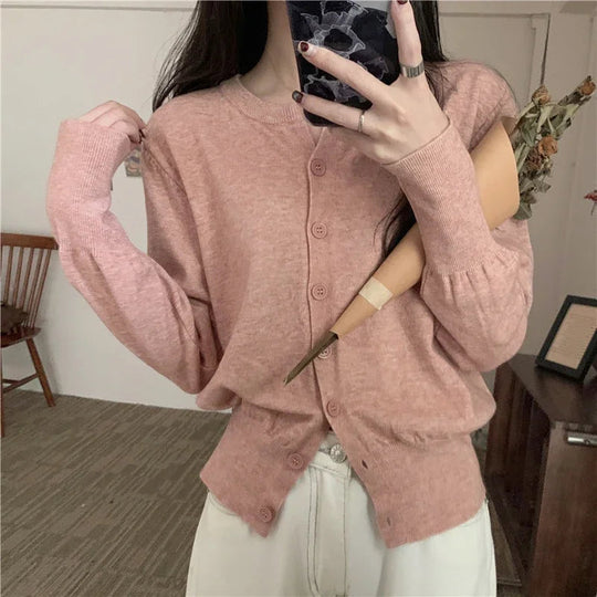 EB | grob gestrickter Woll-Kardigan-Pullover
