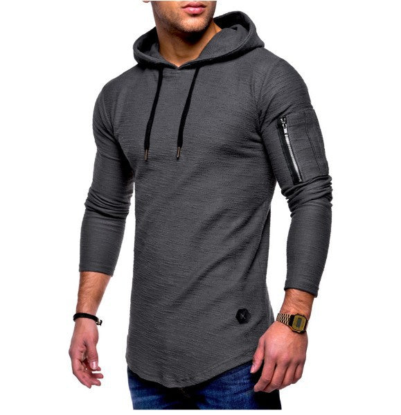 Herren langer Kapuzenpulli mit einzigartiger Struktur EB