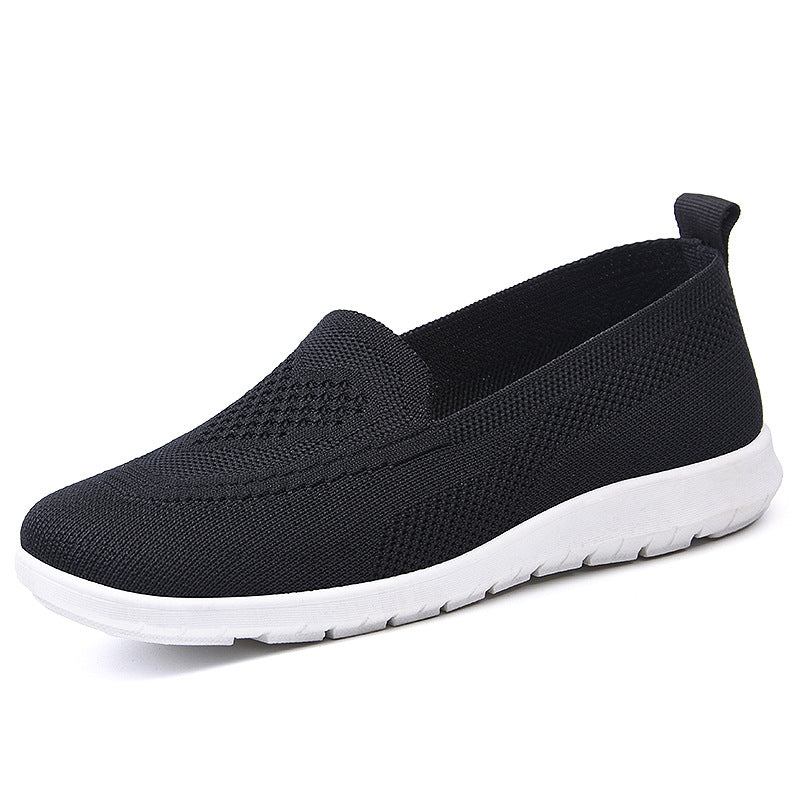 Damen nan ultraleichter gestrickter Slip-On-Loafer mit nahtlosem Sockenschaft, elastischem Einstieg und stoßdämpfender EVA-Laufsohle EB