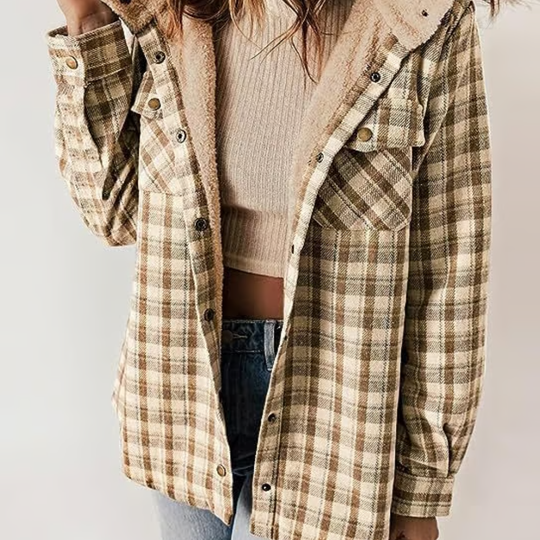 EB | Karierten Kapuzenjacke – Lässiger Herbst - Look