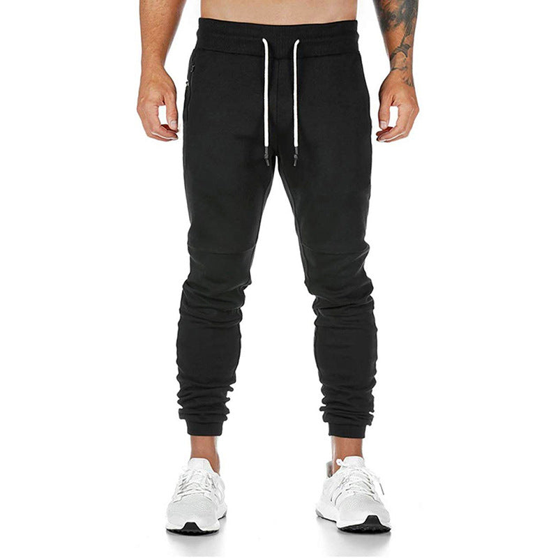 Herren nan taillierte Tapered Jogginghose mit elastischem Tunnelzug, Bündchen und Reißverschlusstaschen EB