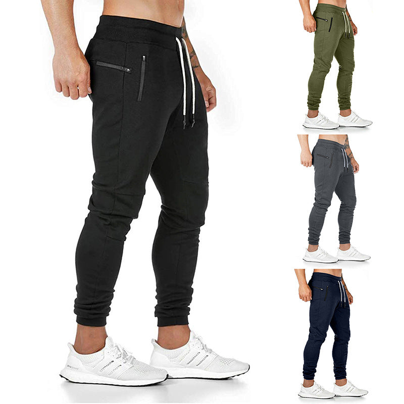 Herren nan taillierte Tapered Jogginghose mit elastischem Tunnelzug, Bündchen und Reißverschlusstaschen EB