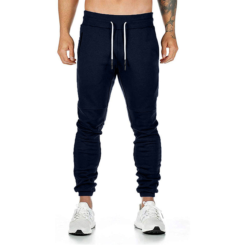 Herren nan taillierte Tapered Jogginghose mit elastischem Tunnelzug, Bündchen und Reißverschlusstaschen EB