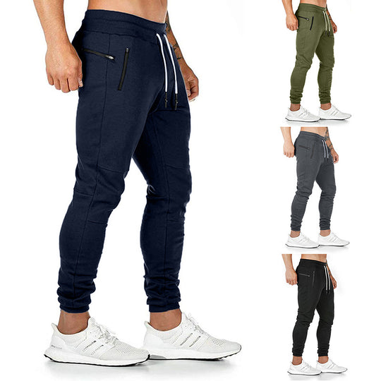 Herren nan taillierte Tapered Jogginghose mit elastischem Tunnelzug, Bündchen und Reißverschlusstaschen EB