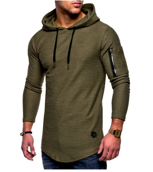 Herren langer Kapuzenpulli mit einzigartiger Struktur EB