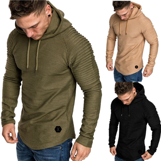 Herren Kapuzenpullover mit strukturiertem Design und modischen Raglanärmeln EB