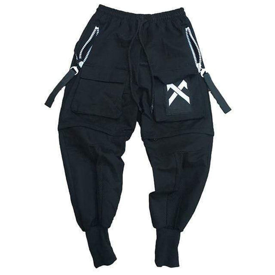 Herren Tech-Cargo-Jogger mit mehrfachen Taschen, abgesteppten Knien und elastischen Bündchen EB