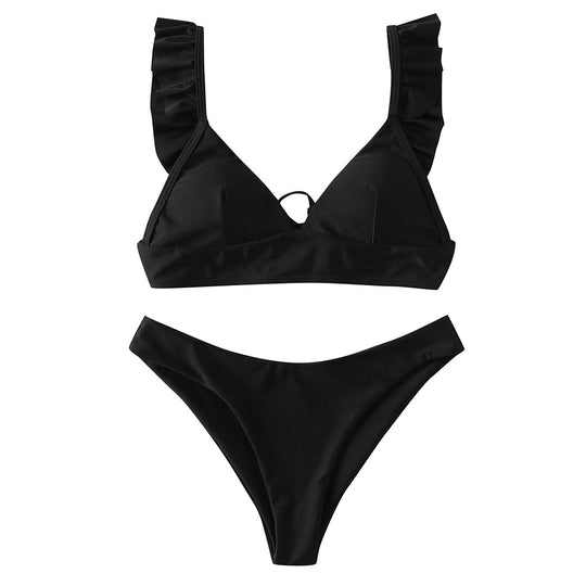 Damen Triangel-Bikini mit verstellbaren Trägern und auffälligem Galaxie-Design EB