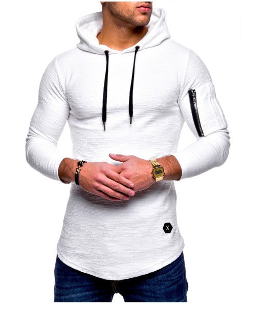 Herren langer Kapuzenpulli mit einzigartiger Struktur EB