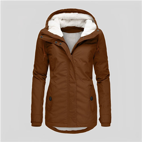 EB | Warmer Plissierte Jacke mit Kapuze für Frauen