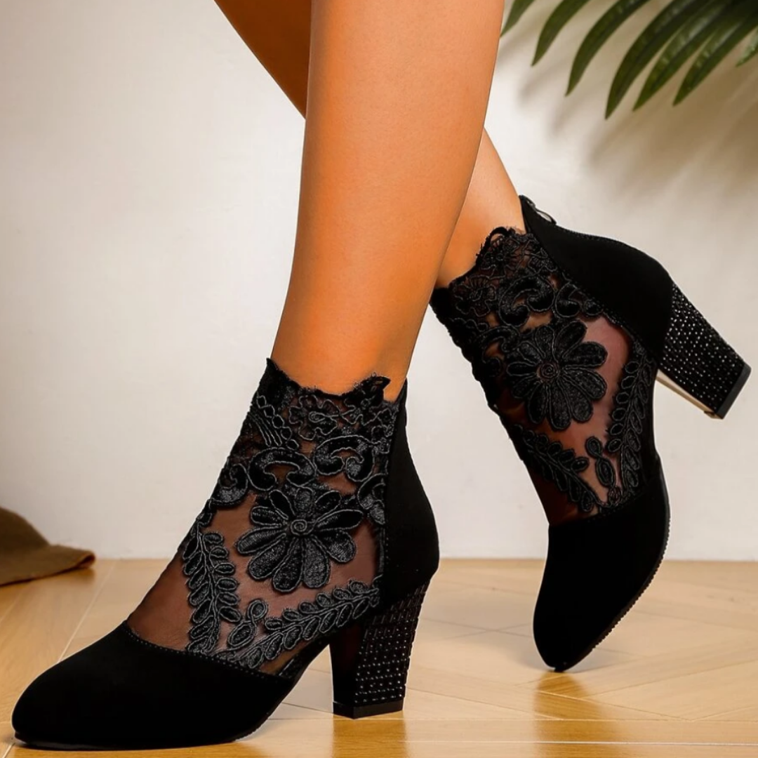 EB | Bestickte High-Heel-Stiefel - Trendy Footwear