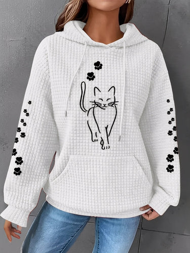 EB | Bedruckter, Warmer Kapuzensweatshirt für Frauen