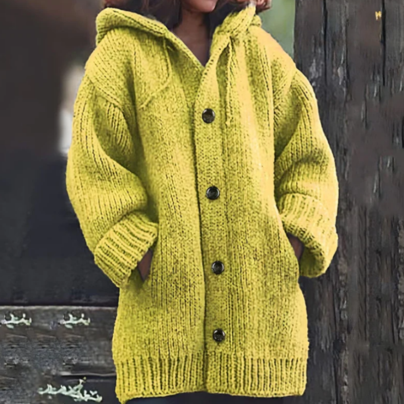 EB | Strickjacke - Oversized Passform - Dickes und Warmes Material - mit Kapuze