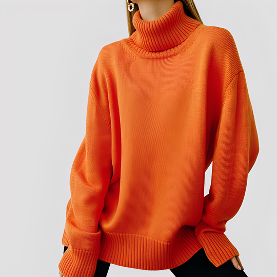 EB | Einfacher, Übergroßer Rollkragenpullover für Damen