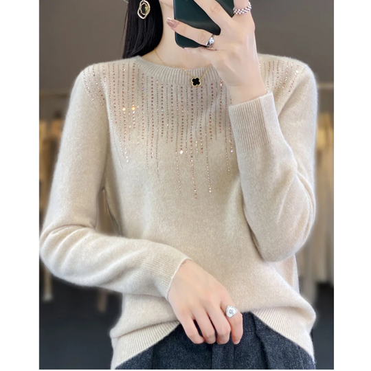 EB | Sweatshirt - Weicher Strickpullover mit funkelnden Details
