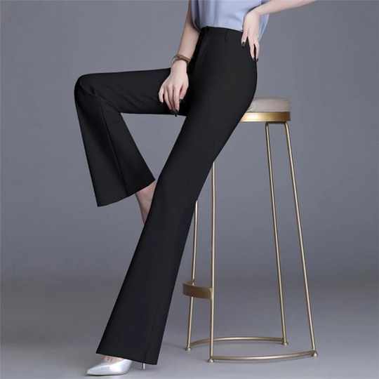 EB | Elegante Enganliegende Hohe Taille Flared Hosen