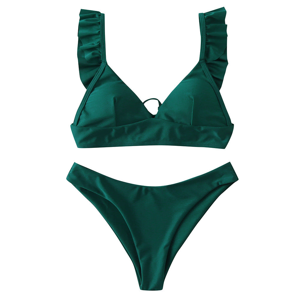 Damen Triangel-Bikini mit verstellbaren Trägern und auffälligem Galaxie-Design EB