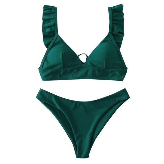 Damen Triangel-Bikini mit verstellbaren Trägern und auffälligem Galaxie-Design EB