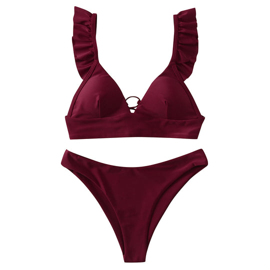 Damen Triangel-Bikini mit verstellbaren Trägern und auffälligem Galaxie-Design EB