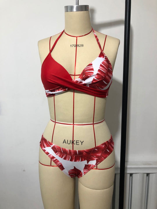 Damen Triangel-Bikini mit raffiniertem Wickel-Oberteil EB