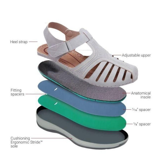 Ausgeschnittene Leder-Sandalen mit Knöchelriemen EB EB