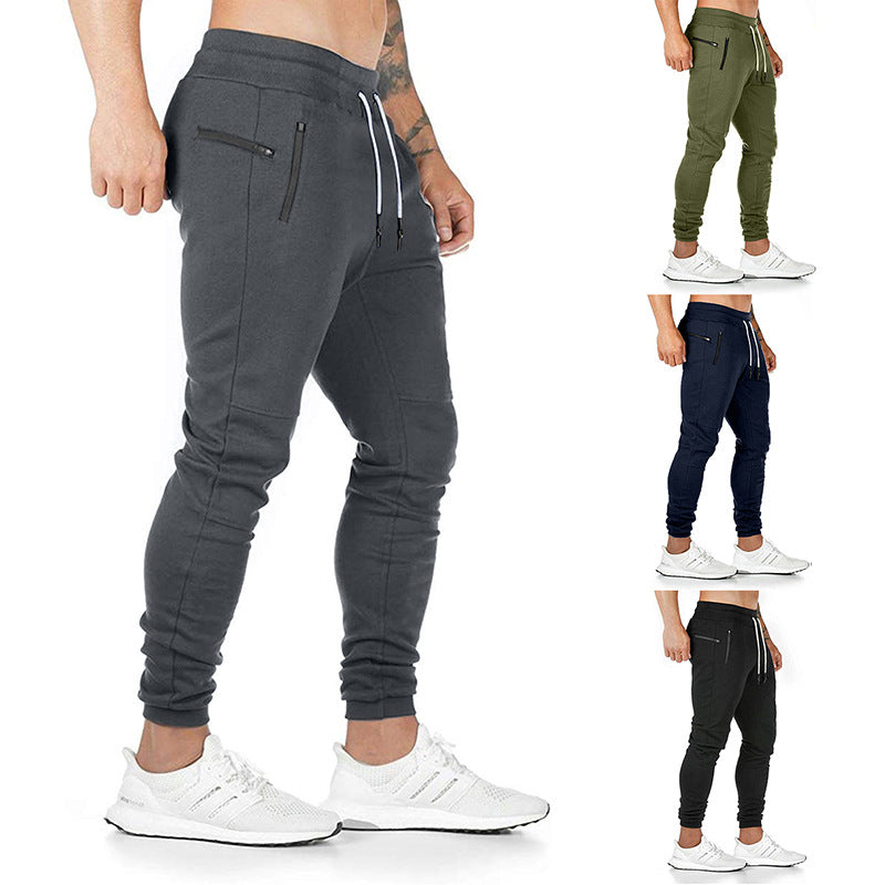 Herren nan taillierte Tapered Jogginghose mit elastischem Tunnelzug, Bündchen und Reißverschlusstaschen EB