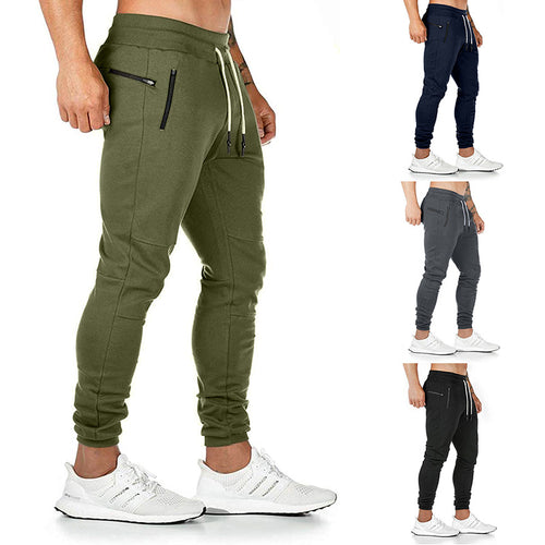 Herren nan taillierte Tapered Jogginghose mit elastischem Tunnelzug, Bündchen und Reißverschlusstaschen EB