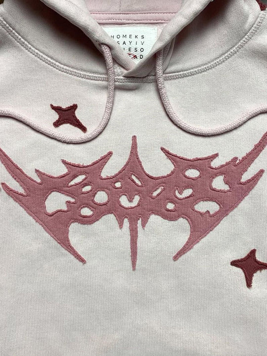 EB | Kontrastfarbe Buchstaben Oversized Hoodie mit Langen Ärmeln