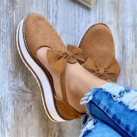 Damen Clogs mit modischem Schleifenelement und rutschfester Sohle EB