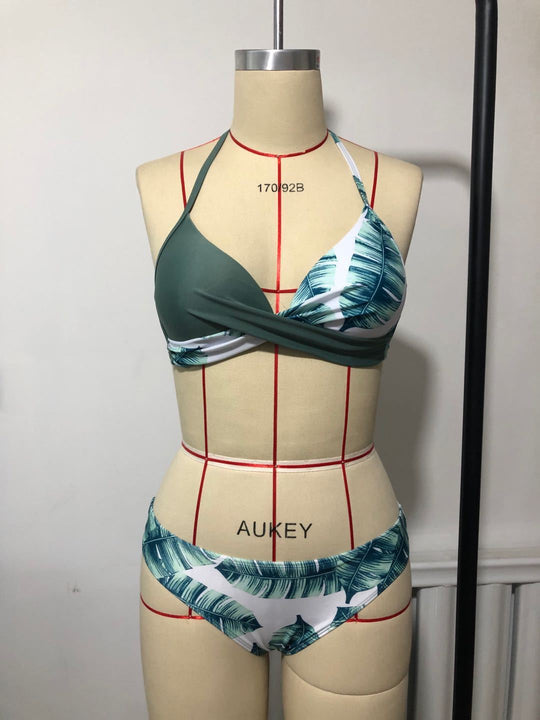 Damen Triangel-Bikini mit raffiniertem Wickel-Oberteil EB