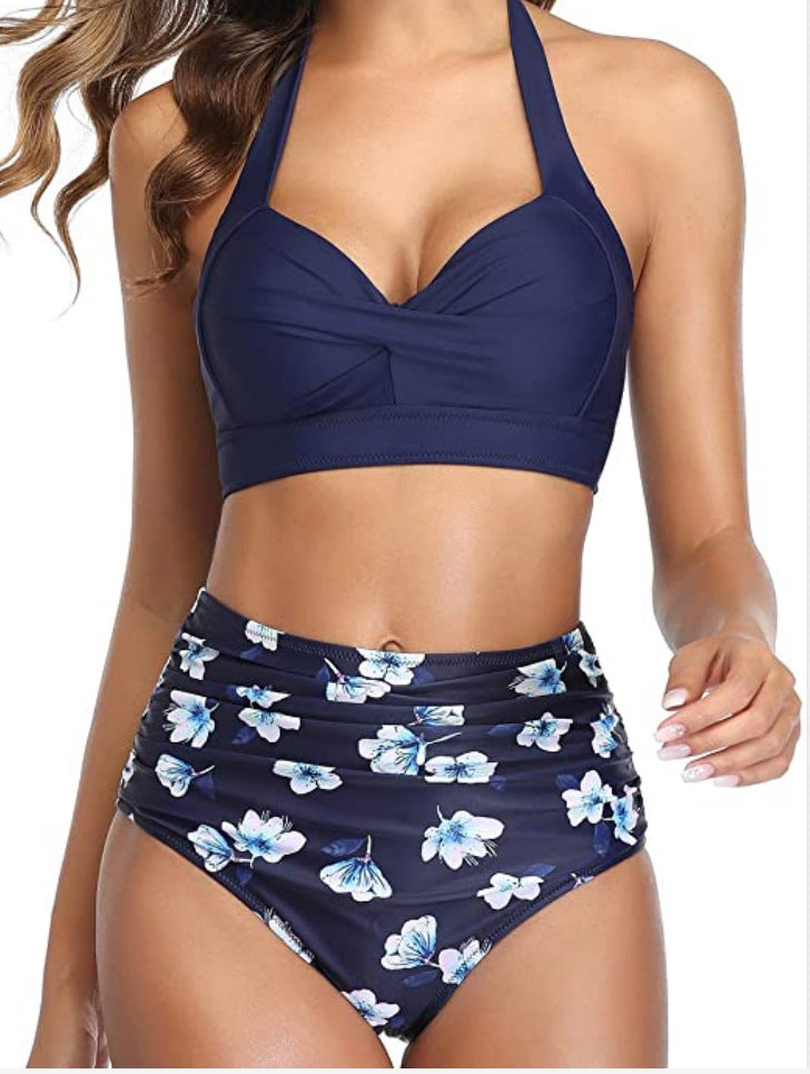 Damen Modischer Bikini mit hochgeschnittenem Höschen EB