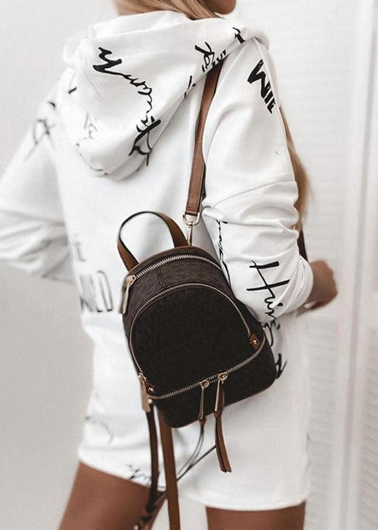 EB | Letter Druck Reißverschluss Hoodie Jacke