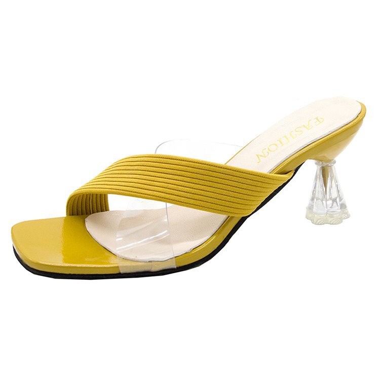 Damen elegante Sandaletten mit moderner transparenter Sohle und modischem Riemendesign EB