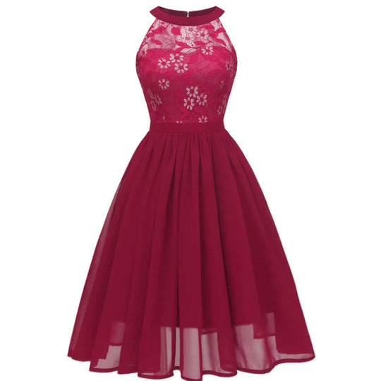EB | Chiffonkleid mit Spitze und Rüschen