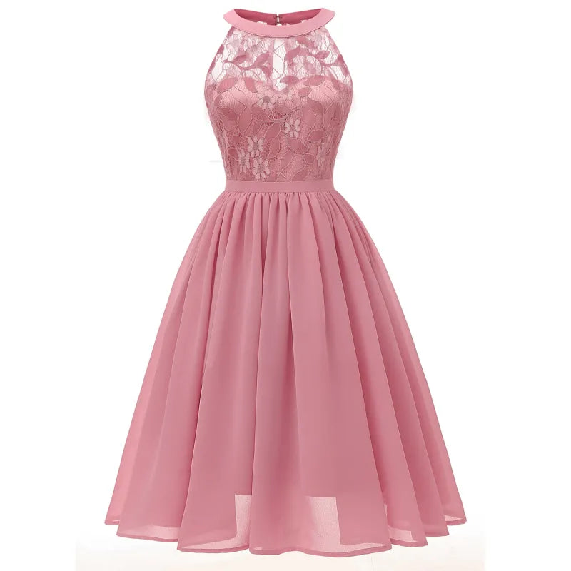 EB | Chiffonkleid mit Spitze und Rüschen